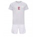 Günstige Dänemark Kasper Dolberg #12 Babykleidung Auswärts Fussballtrikot Kinder WM 2022 Kurzarm (+ kurze hosen)
